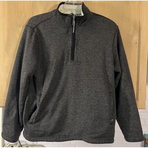 Orvis Classic Collection 1/4 Zip Mens‎ Size Med Grey Sherpa Fleece Lined